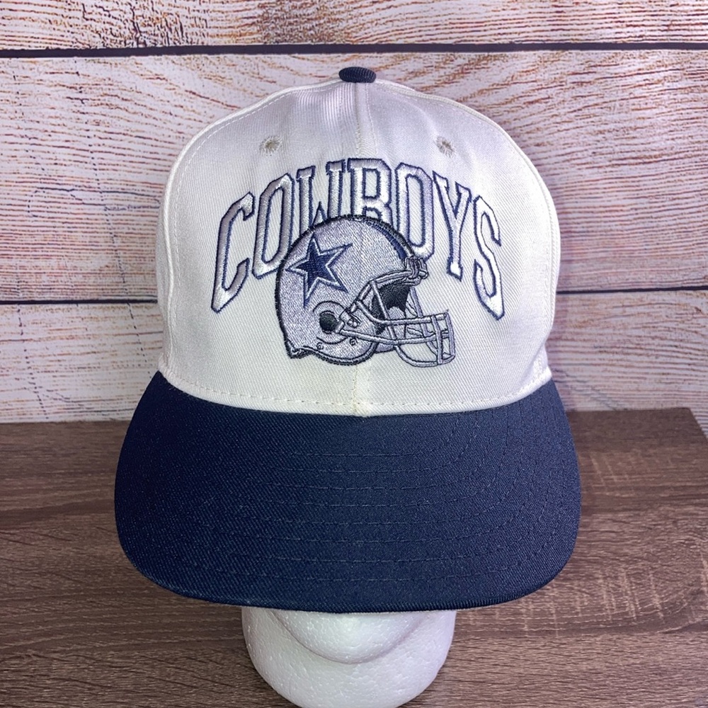 Rare Vintage Dallas Cowboys Fitted Annco Double Logo White & Blue 7 1/8 Hat
